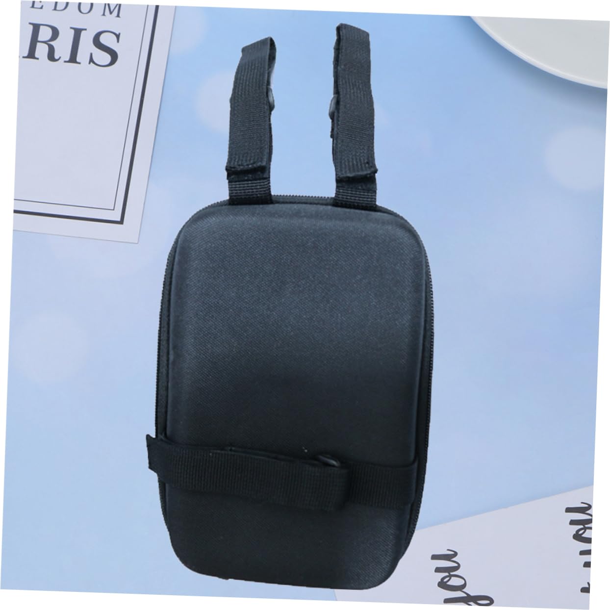 VANZACK 1Pc Handlebar Bag Bike Saddlebag Durable Cycling Pack for Biking and Travel Premium Cloth Non Deforming Convenient Design for Cyclists Black