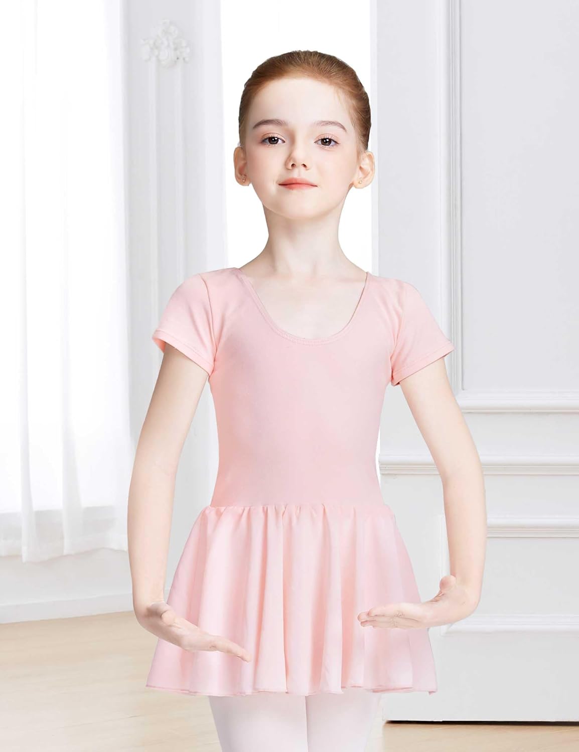 Ballet Dress for Girls Classic Short Sleeve Dance Leotards with Skirt Ballerina Outfits for Kids - Image 6