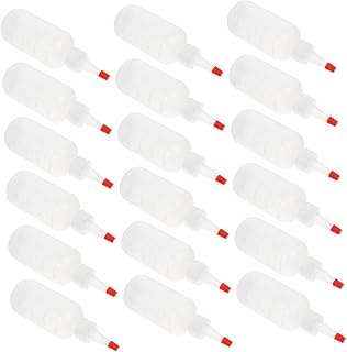VALICLUD 18 piezas Botellas Dosificadoras con Tapa Roja y Medidor Botellas Exprimibles para Pigmentos y Maquillaje Aplicador de Punta Fina para Teñido y Manualidades