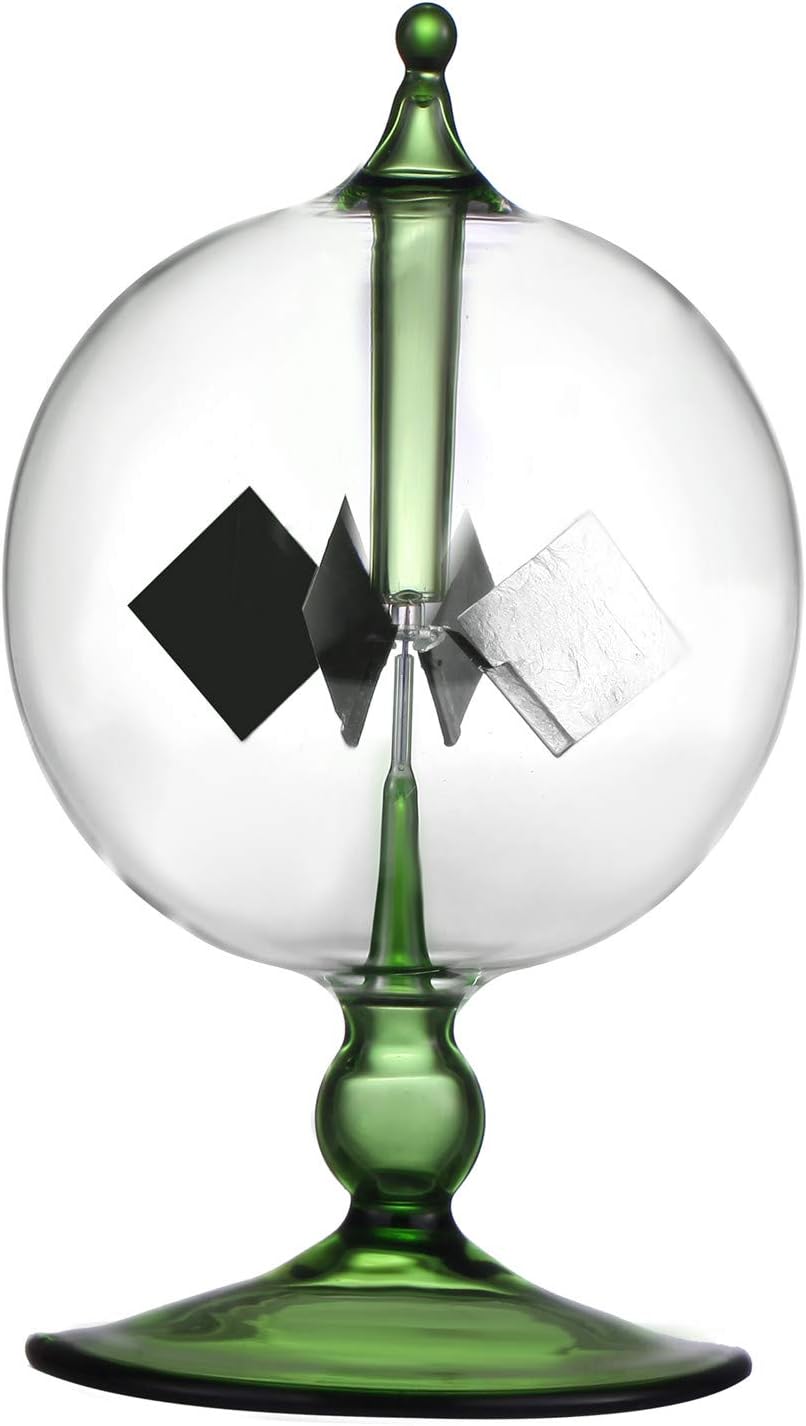 Green Solar Power Radiometer Crookes Solar Energy Spinning Vanes Glass Windmill Gift Home Desk Decoration