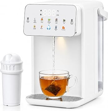 Instant Hot Water Dispenser 3.5L, 6 Temp Settings & 8 Cup Sizes, White