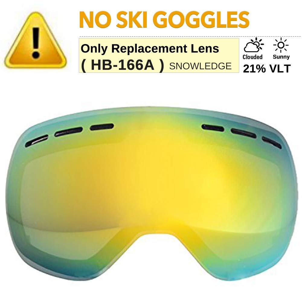 Snowledge Ski Goggles Extra Lens Snow/Snowboard Goggles Interchangeable Lens with Anti Fog for