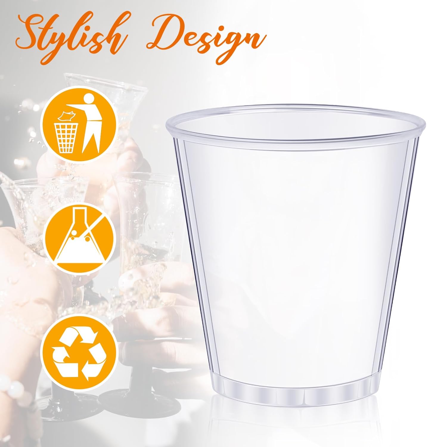 100 Pack Plastic Shot Glasses 2oz Mini Plastic Shot Glasses Plastics Disposable Cups for Men Women Birthday Party Weddings, Elegant Parties - Image 5