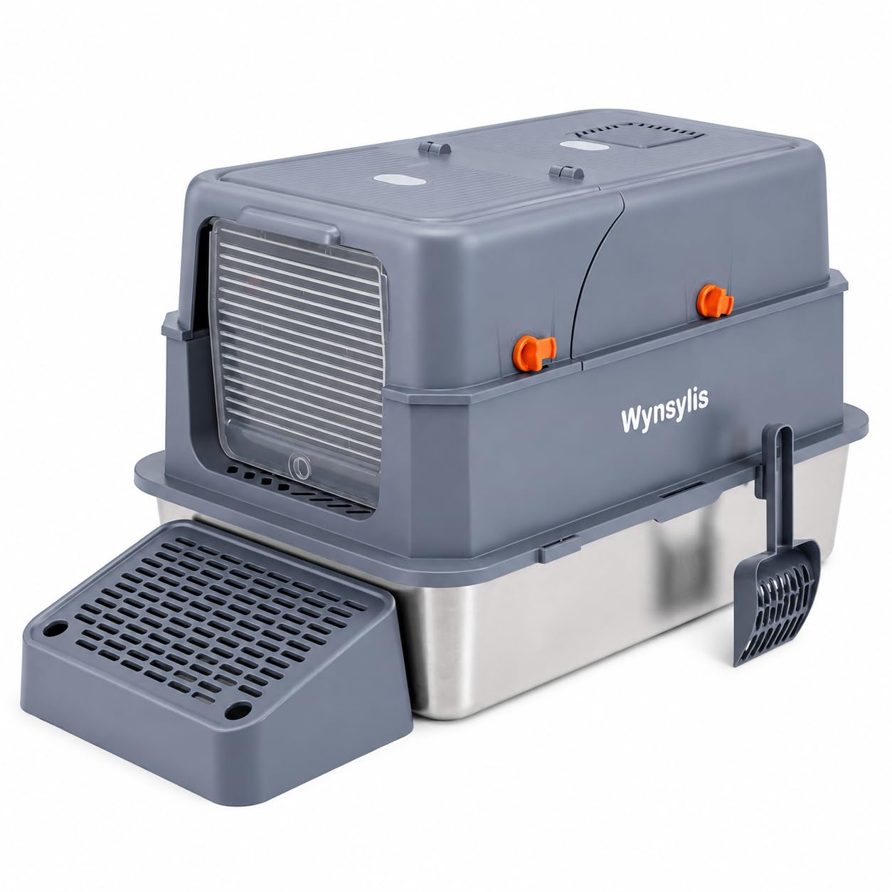 Photo 1 of Wynsylis Extra Large Stainless Steel Cat Litter Box with Lid