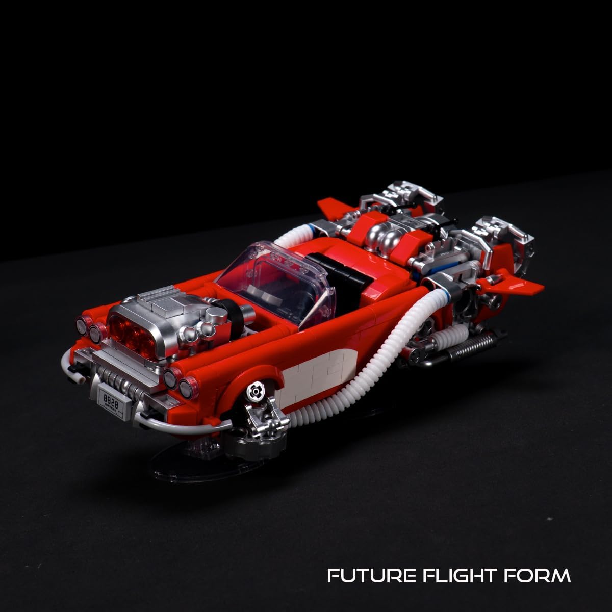 KMS 3-in-1 Red Lora Vintage Car Building Kit, 1:32 Scale 552-Piece Model with Metal Parts & Display Case, for Adults & Teen Car Fans 14+