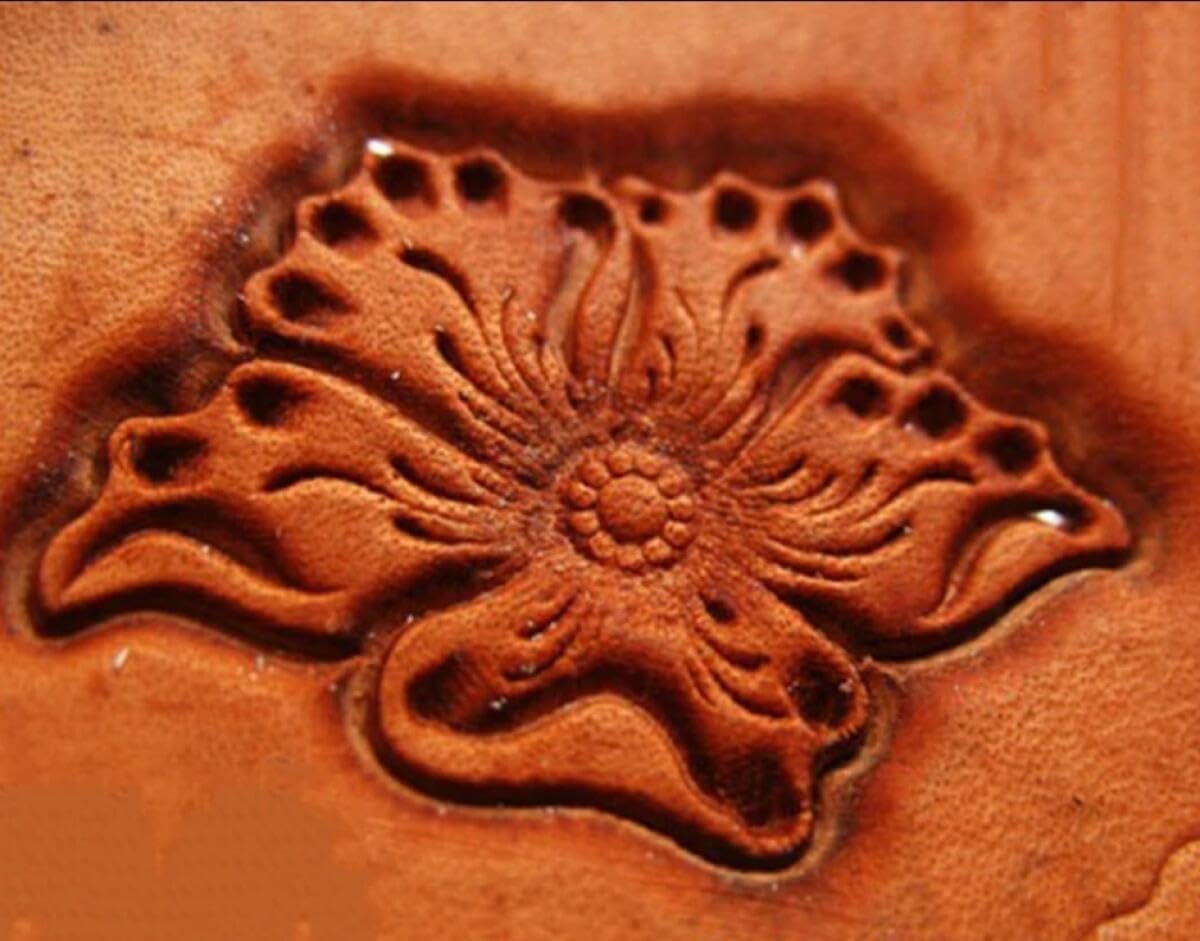 YJIUYUANQ 3cm Flower Pattern 3D Stamp Punch Tools Leathercraft Punching Tools DIY Pattern Stamp for Leather Craft Tool