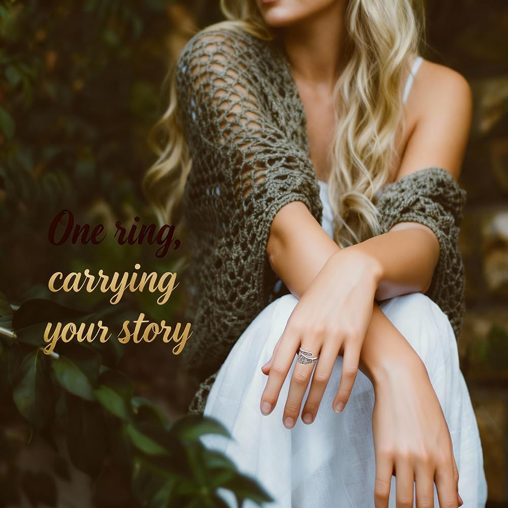 Spoon Tree of Life Rings for Women Infinity Celtic Knot Ring 925 Sterling Silver Cross Vintage Thumb Faith Hope Love Jewelry Gifts Adjustable Open Size 7 - Image 8