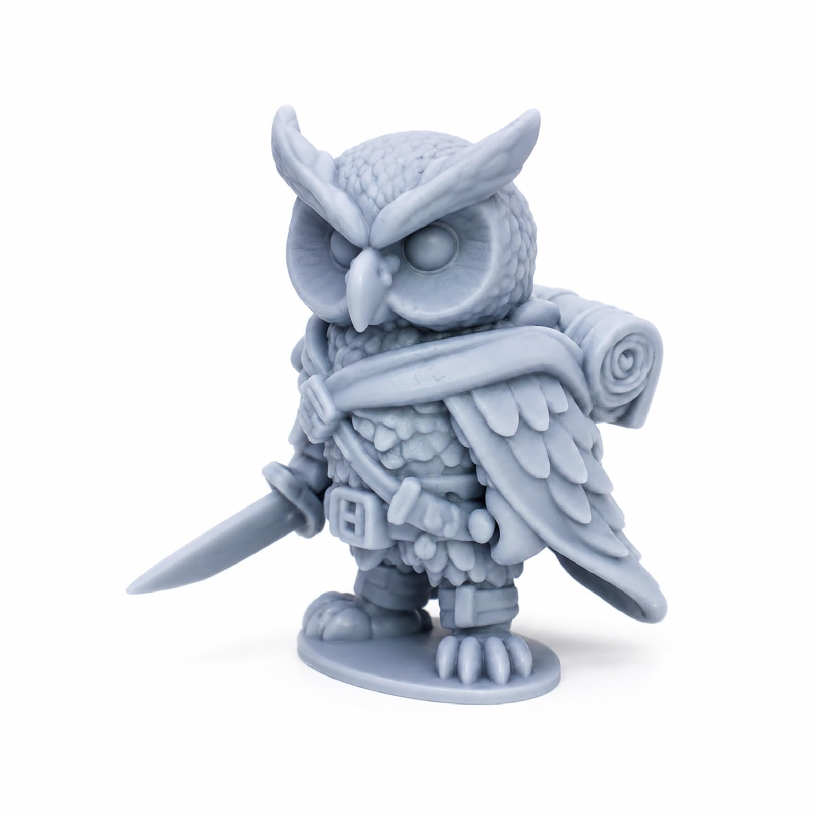 CASOME 3D Printed Owl Warrior Figurine, Articulated Fantasy Owl Sculpture With Movable Joints, Collectible Desk Decor For Shelf, Office & Display Cabinet