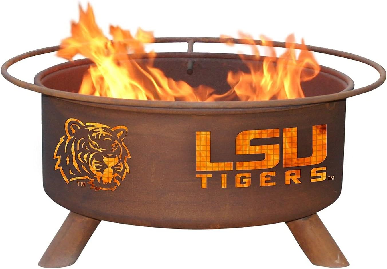 PatinaProducts F221 LSU Steel Outdoor Fire Pit - 24 x 24 x 11 inch - Natural Rust Patina Finish