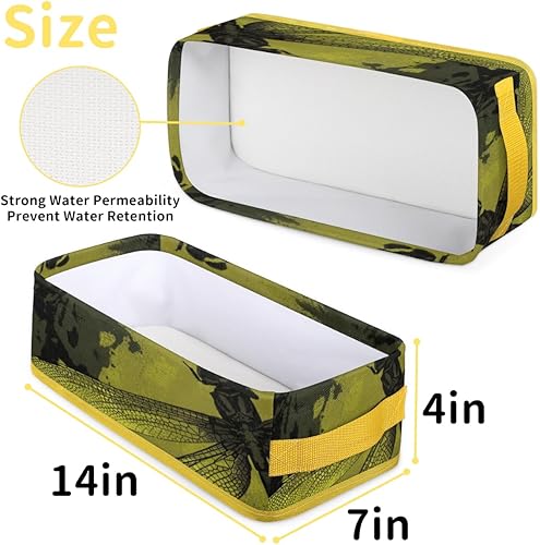 Miniatura 17 de Dragonfly - Cestas de inodoro doradas plegables para baño, organizador duradero y multiusos para cocina, sala de estar y armario () Libélula