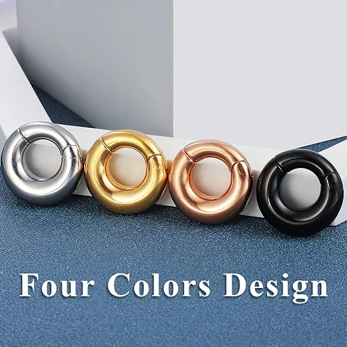 Miniatura 8 de LADEMAYH 2 piezas pesas para orejas estiradas, joyería corporal, ajuste mínimo de calibre 6g a 1 pulgada con estilo de corazón, aro, pájaro de acero