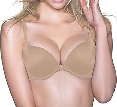 Lady Bella Lingerie Miracle 2 - PA2805 - Reggiseno Imbottito Super Push Up - 2 Taglie in più, Coppa Gel - Leggero e Comodo - Massimo Volume per Una Scollatura esplosiva (Caramel, Tg 2)