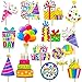 Happy Birthday Party Centerpiece Sticks 28Pcs Colorful Birthday Table Toppers Cheerful Birthday Table Decor Rainbow Party Decorations for Baby Shower Supplies