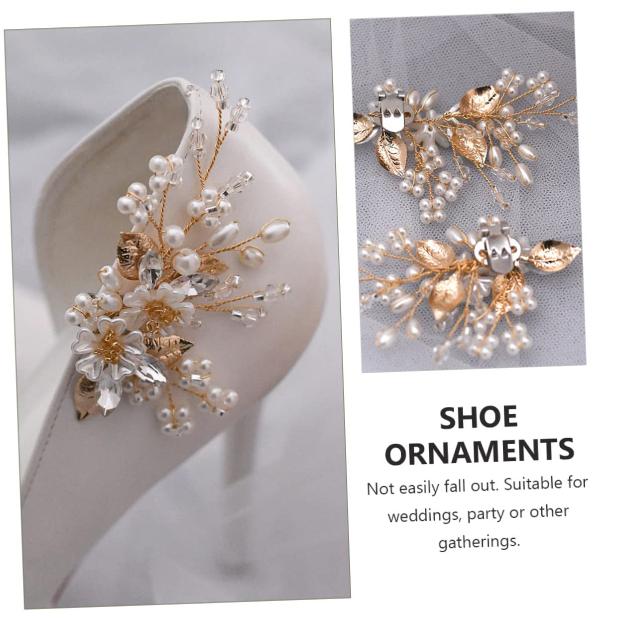 Ipetboom 3 Paia Fibbie per Scarpe Sposa Decorative Accessori Rimovibili per Matrimonio e Speciali per Scarpe Cerimonia