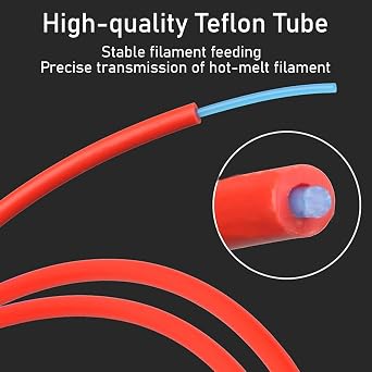 PTFE Teflon Tube 3.0M/9.84ft - 2.5mm ID × 4mm OD with Cutter for 3D Printers, Compatible with Bambu Lab A1/A1 Mini/P1P/P1S/X1C and Creality K1/K1 Max/Ender 3 V3 3D Printing Accessories (Red)