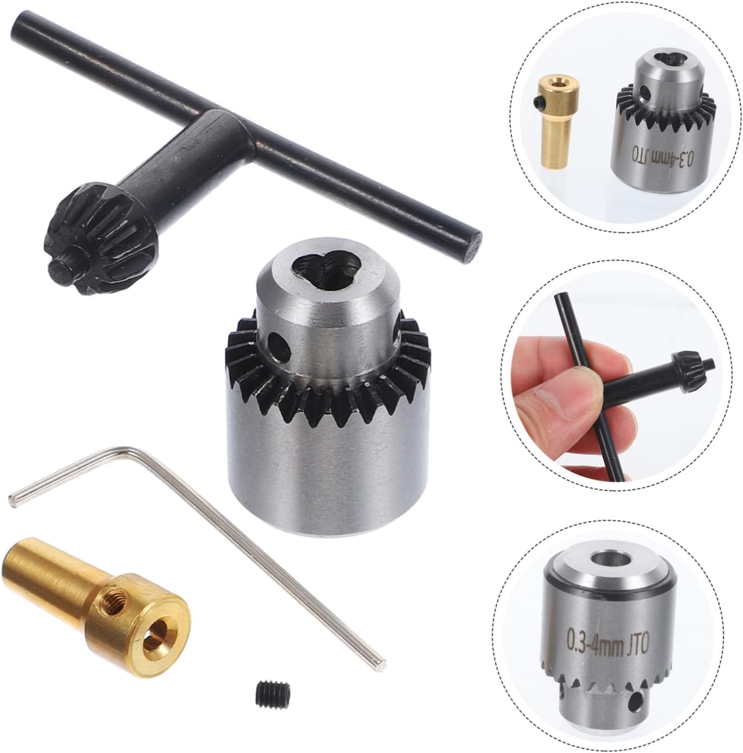 HOMSFOU 12pcs Mini Drill Chuck Set Taper Mounted Drill Wrench for Lathe Accessories