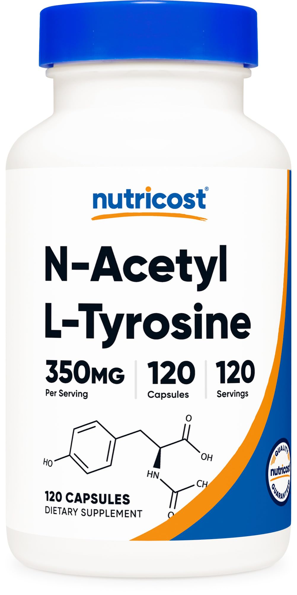 N-Acetyl L-Tyrosine (NALT) 350mg, 120 Capsules - Gluten Free, Non-GMO