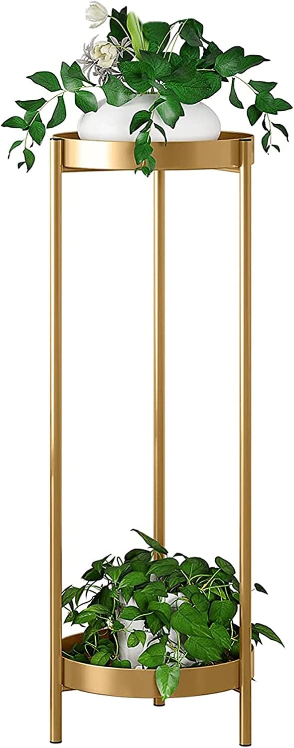 AMASS HANDICRAFTS™ 27" Plant Stand, 2 Tier Metal Flower Plants Holder with 2 Removable Display for Indoor or Outdoor,Pot Plant Planter Display(27 X 10in,Black) (Gold) (B0CBQ8T129) Amazon Price History, Amazon Price Tracker