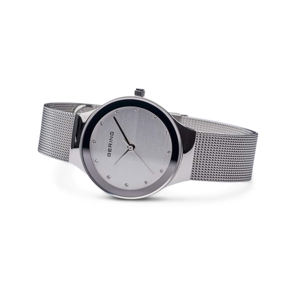 Bering 12934 Reloj de Cuarzo para Mujer con Caja de Acero Inoxidable de 34 mm y Esfera, Correa milanesa, Cristal de Zafiro y Resistencia al Agua de 3 ATM