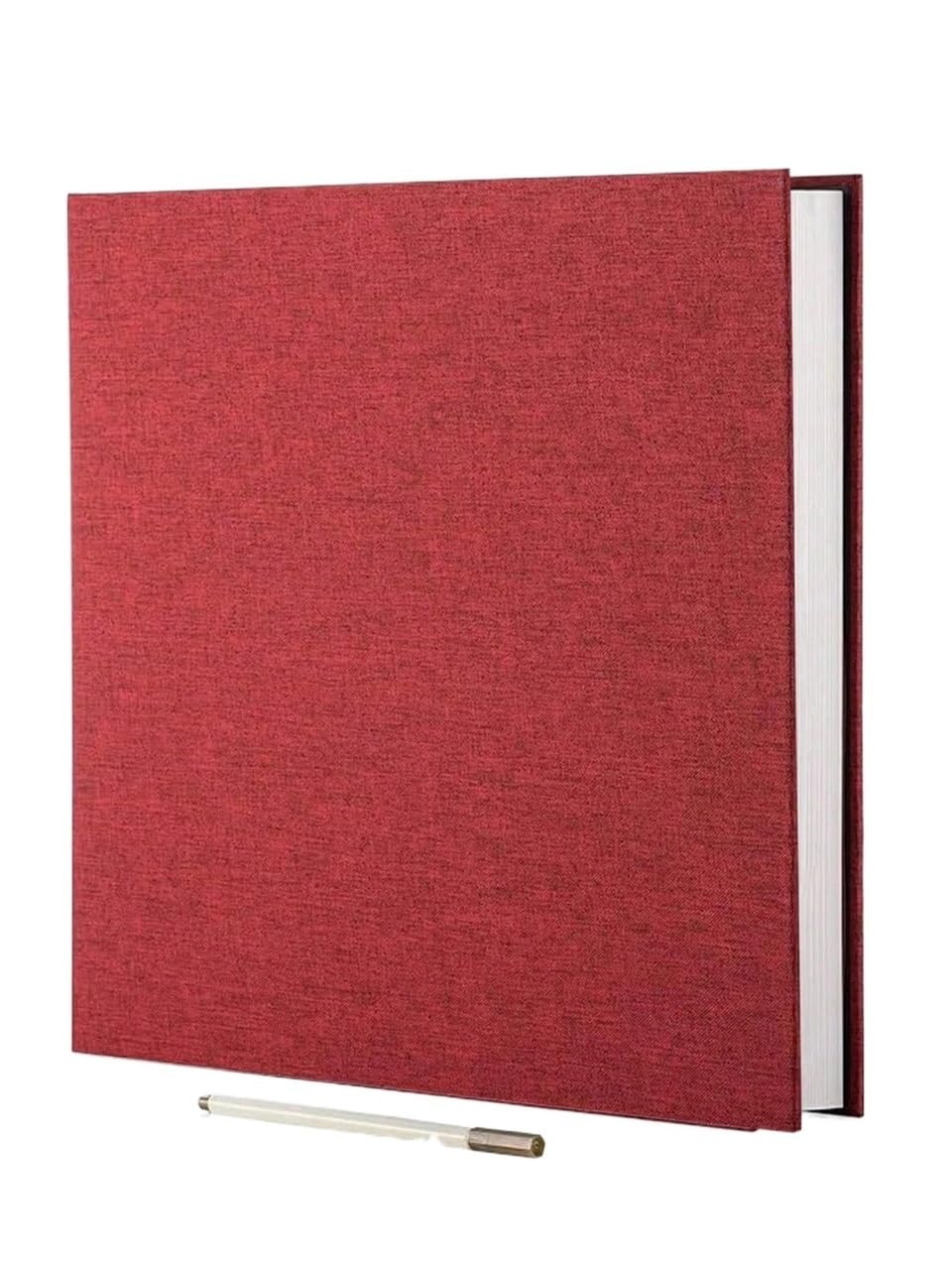 1pc Linen Photo Album Self Adhesive Scrapbook For 2x3 4x6 5x7 8x10 Pictures DIY Book(Red-A)