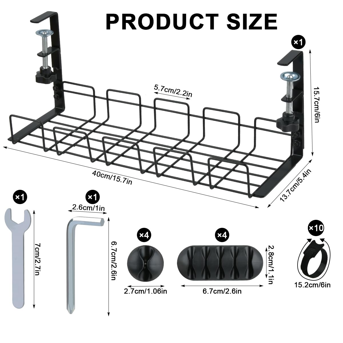 Under Desk Cable Management Tray - Image 2