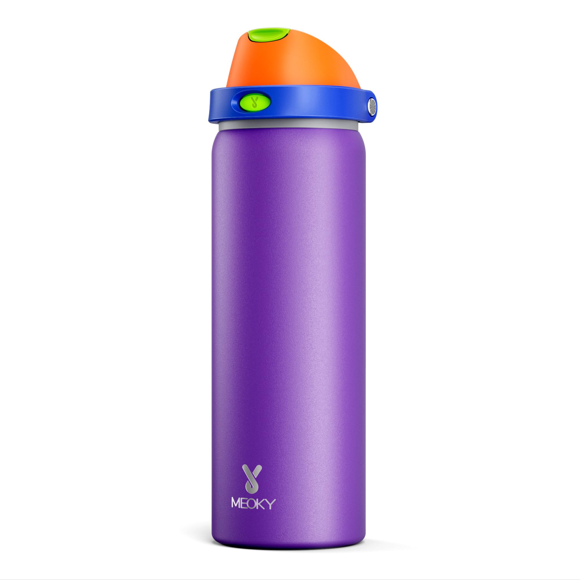 32 oz Insulated Water Bottle for Women: Meoky Stainless Steel Metal Water Bottle with 2-in-1 Straw and Spout Lid - Leak Proof, Cold for 24 Hours, Protective Silicone Base, BPA-Free for School, Violet