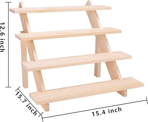 Miniatura 2 de Soporte versátil de madera para cupcakes, soporte de 4 niveles para 24 cupcakes, mesa de montaje sin herramientas para fiestas, catering y venta al