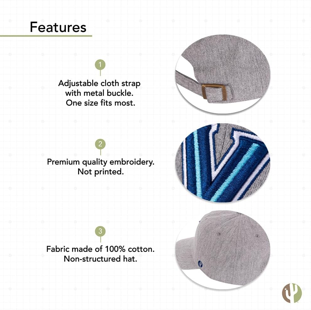 Desert Cactus Villanova University Baseball Hat VU Wildcats Brimmed Embroidered Hats Cap Adjustable Cloth Strap Adult Type A - Image 4