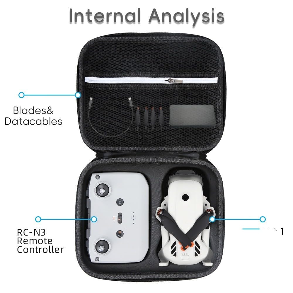 Bolsa de almacenamiento de PU para DJI Lito X1 Lito1 Estuche de viaje Funda protectora con correa para el hombro para batería, control remoto RC-N3 Bolso Antirrayas con Bolsa de Malla (negro)