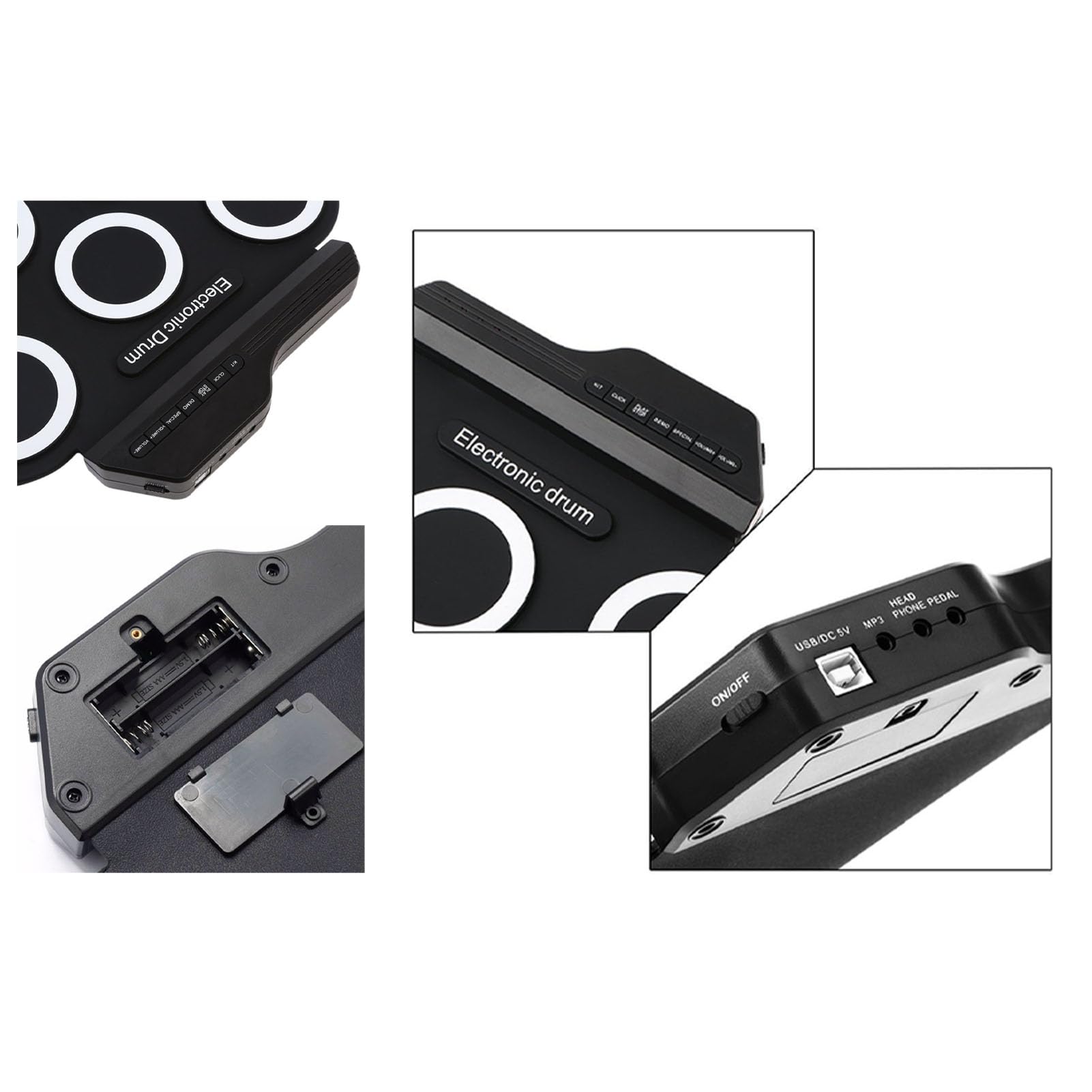 Fabater Hand Roll E- Przenośny Pad Perkusyjny USB dla Początkujących z Metronomem do ćwiczeń w Domu