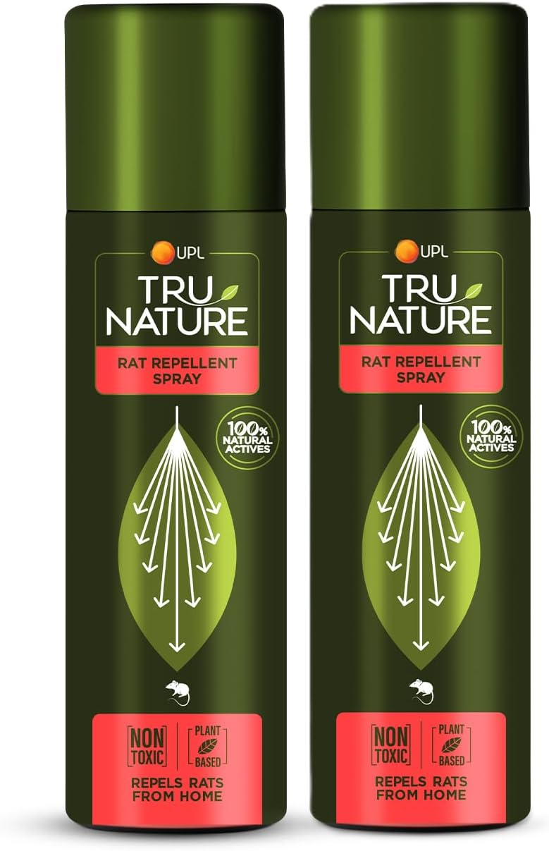 Tru Nature Herbal Rat Repellent Spray 200 ml for Home - 2 Pack | Non-toxic | Plant Based | Powerful Action Powered by Nature | No Kill Only Repel