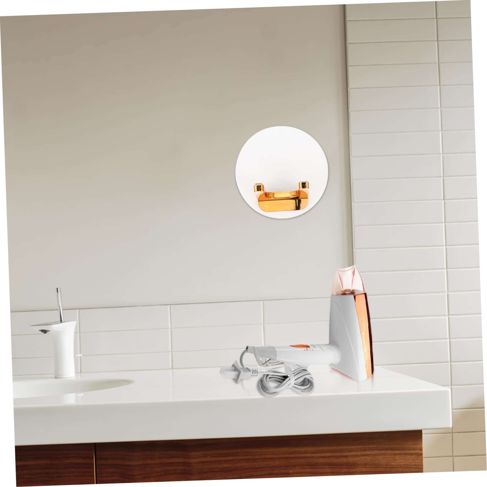 Soporte para secador de pelo, estante de almacenamiento montado en la pared para secadores, diseño de ahorro de espacio, fácil instalación, organizador de baño para herramientas para el cabello, 1