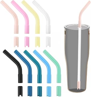 9 Pcs 8mm Silicone Straw Tips and Pedestals Reusable Straw Tips for Metal Straws Replacement Covers for Cup Tumbler Fit for 8-10mm Diameter Straws