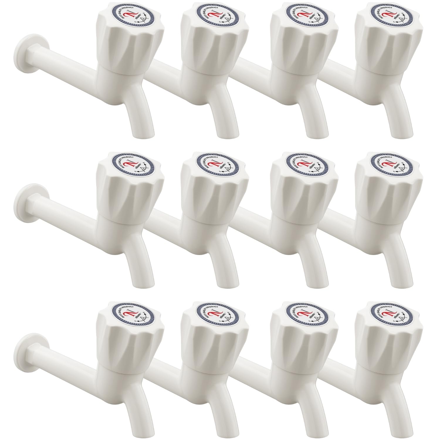 Plastic Long Body Bib Cock Tap (Pack of 12) – Wall Mounted Water Tap for Bathroom, Kitchen & Utility Area | Leak-Proof, Rust-Free & Durable Long Body Faucet-image-16