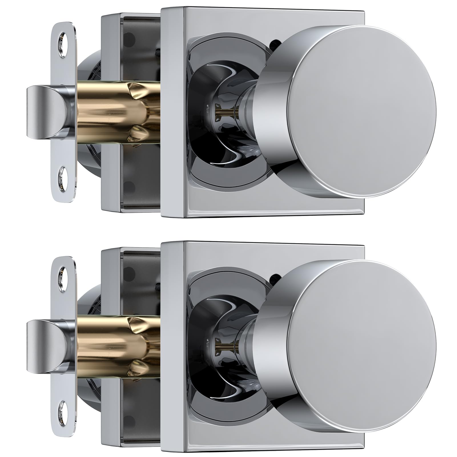 Brushed Gold Door Knobs - 6 Pack Privacy Knobs -32 Brushed Gold Door Knobs - 6 Pack Privacy Knobs -32