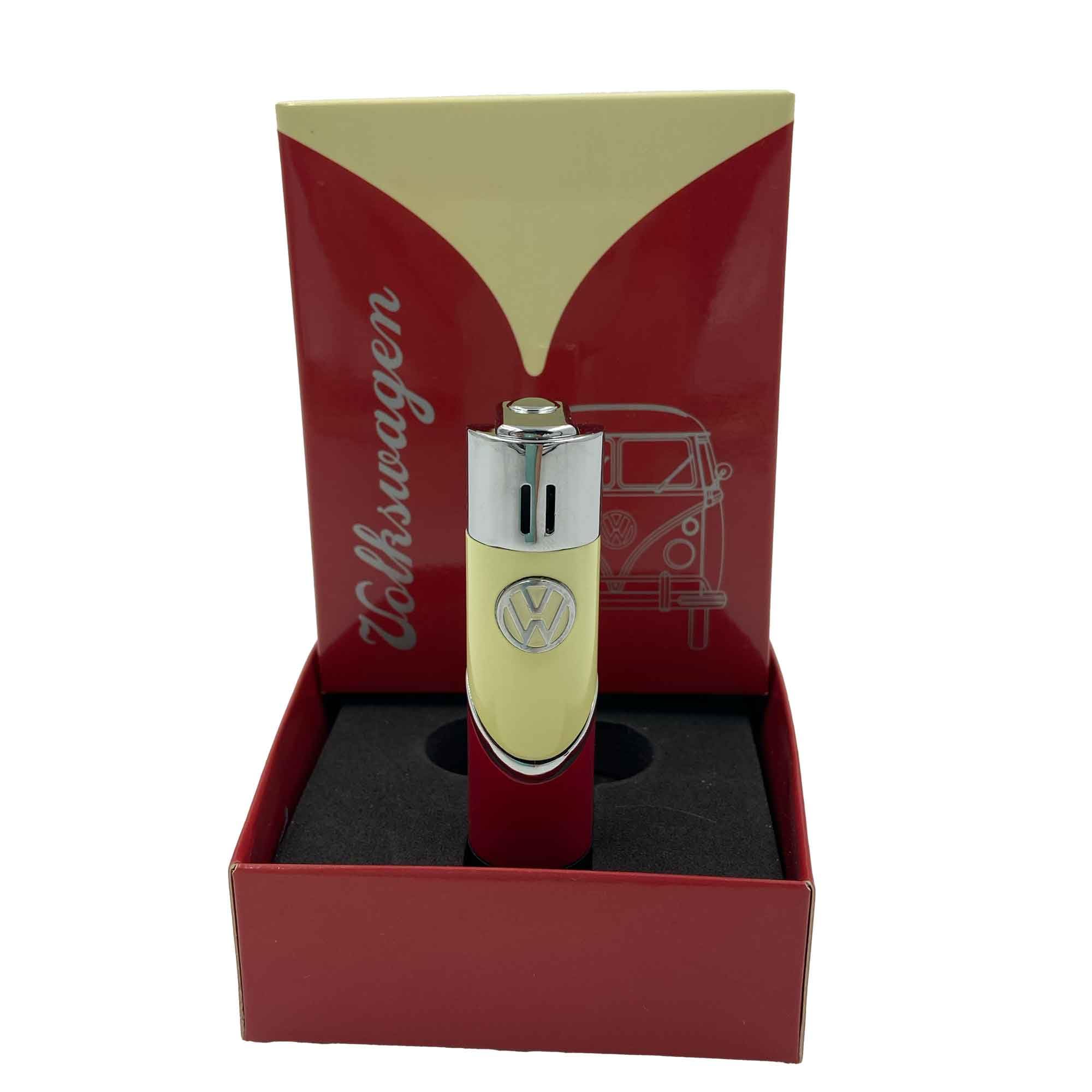Briquet Clipper Rechargeable en Métal T1 Samba/Hauteur : 8 cm (Jaune/Rouge)