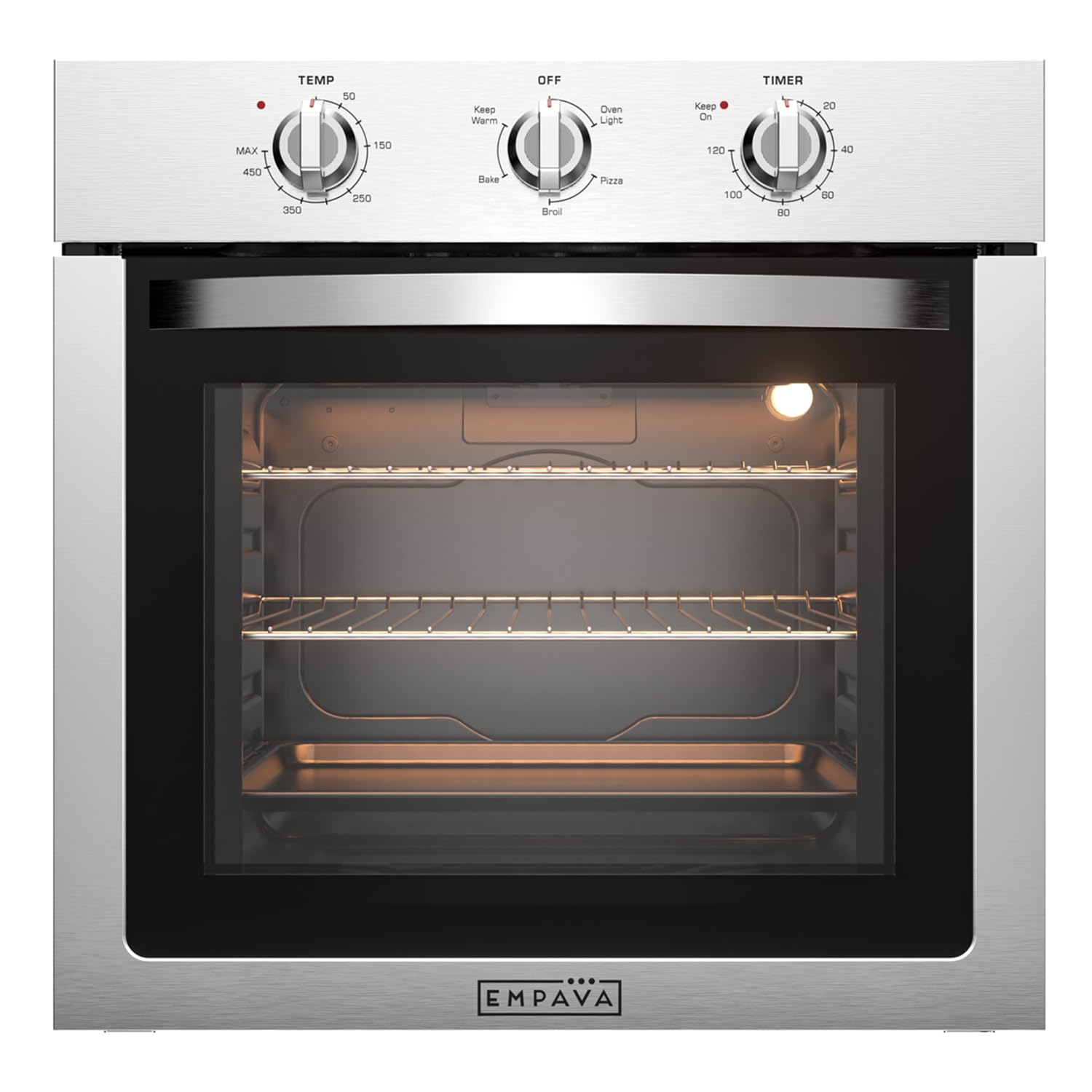Empava 24" Electric Single Wall Oven, 2.5 Cu. ft. Capacity, Stainless Steel