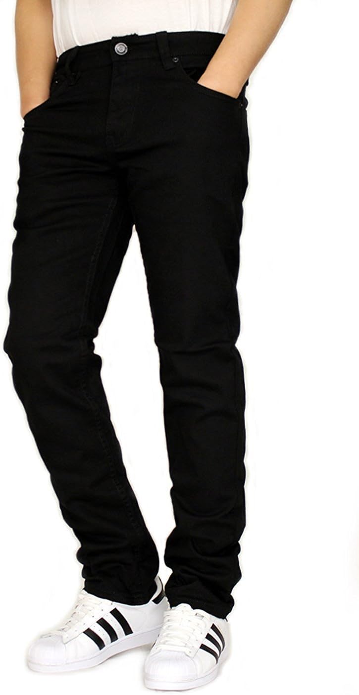 Victorious URBANJ Men's Twill Stretch Skinny Jeans (38X30, Black)