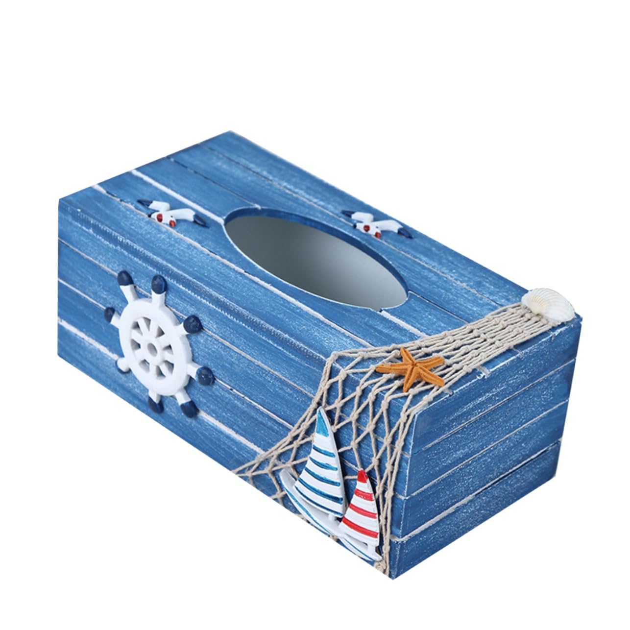 HEMOTON - Scatola Per Fazzoletti in Legno Durevole Contenitore Portaoggetti Con Motivo Per
