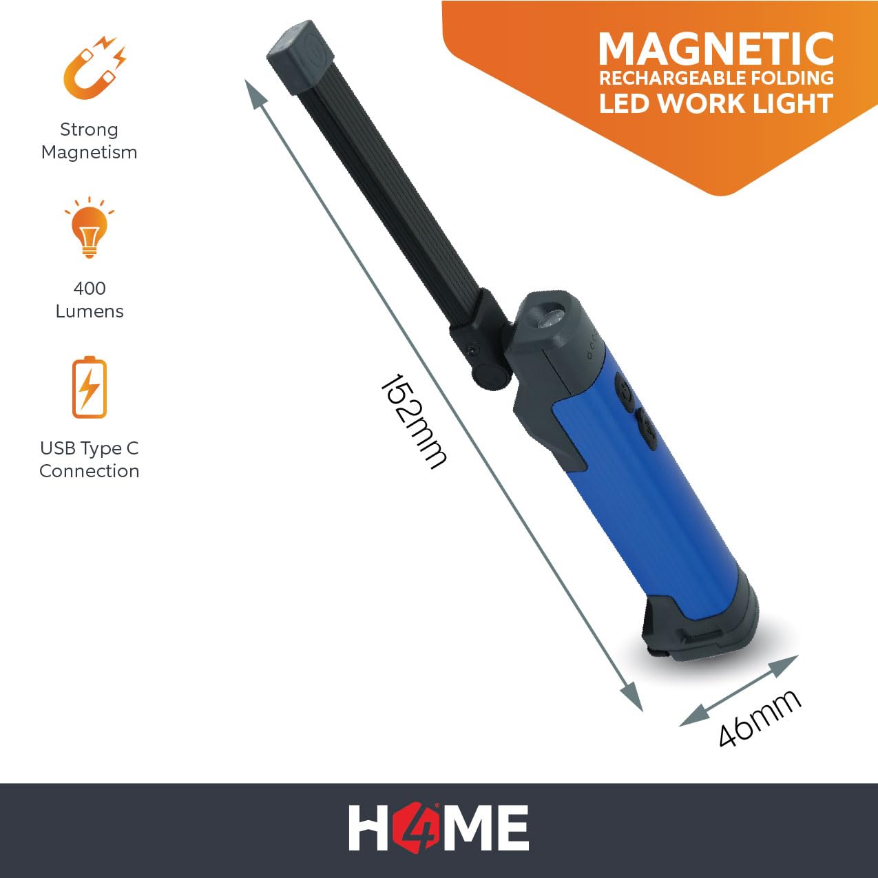 Rechargeable Folding Magnetic LED 400 Lumen Work Light - Image 2