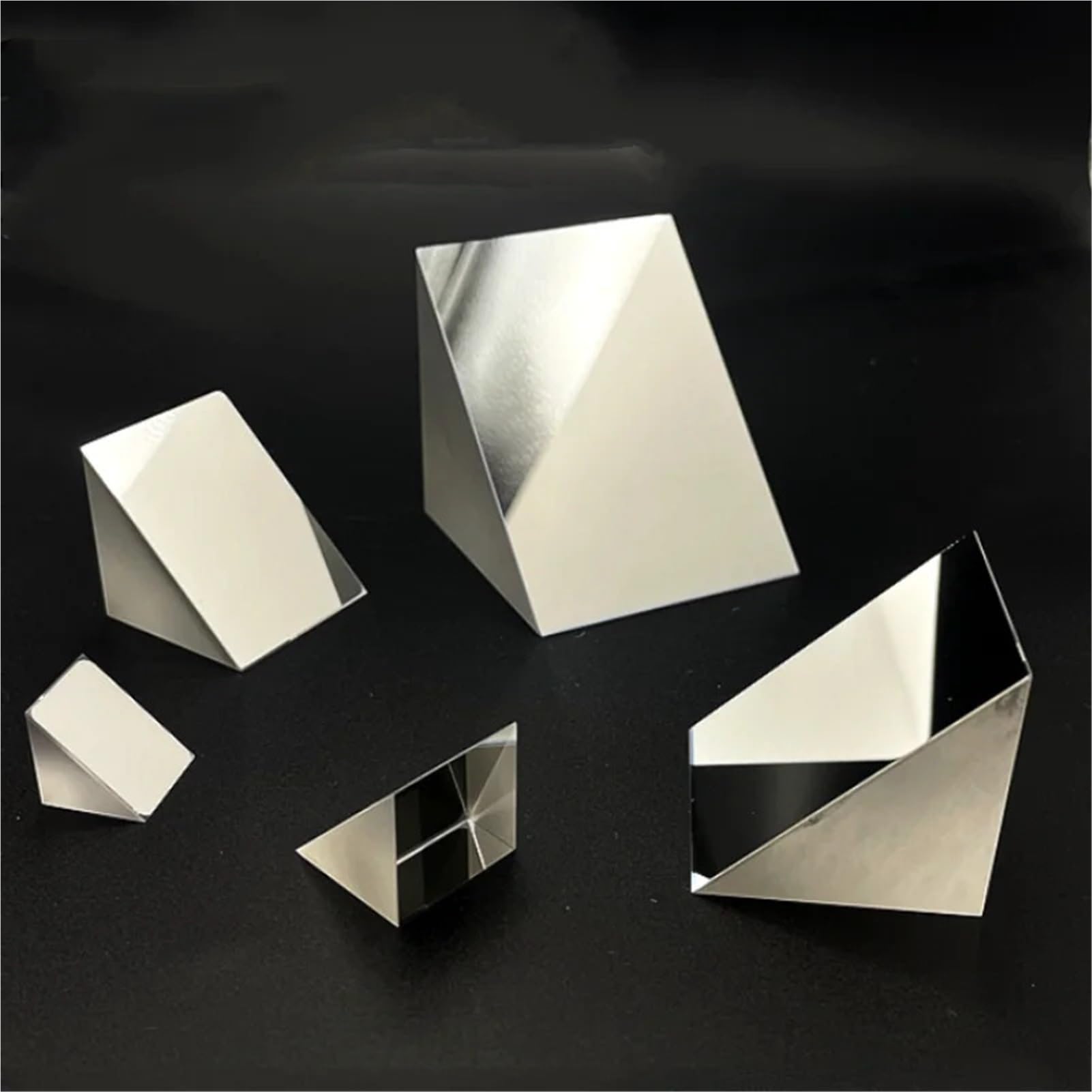 Prisme triangulaire à angle droit de haute précision – 50 mm, 40 mm, 30 mm, 25 mm, 20 mm, 15 mm – Verre optique avec revêtement en aluminium pour une meilleure réflexion (beige)