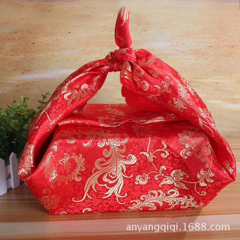 THAYLA 10 szt. 85 * 85 cm duża czerwona tkanina do pakowania furoshiki wielokrotnego użytku mała japońska do pakowania prezentów tkanina kwadratowy szalik Bento do pakowania tkaniny