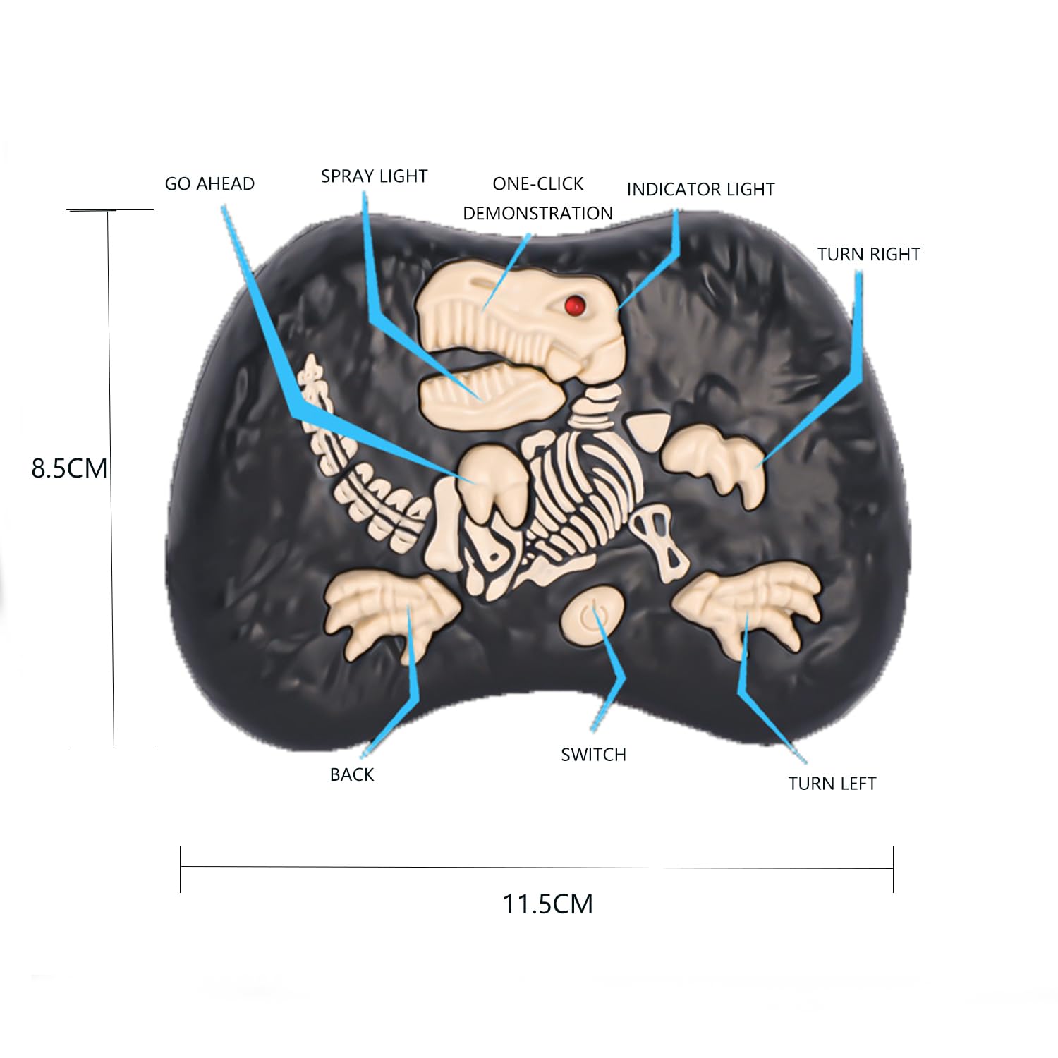 Dinosaure Télécommandé Tyrannosaure Rex 2.4GHz – Avec Brume, Lumières LED Et Sons Réalistes – Cadeau Enfant
