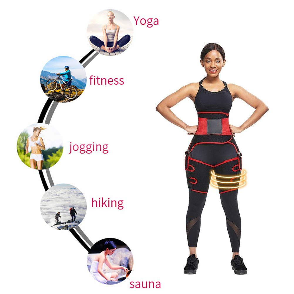 Femme Ceintures Sudation,Serre Taille Ceinture d'entraîneur Réglable Ceinture Minceur,Prévenir De Blessure Et Soulager La Douleurpour pour Sport,Gaine Amincissante Ventre Plat,Rouge,M