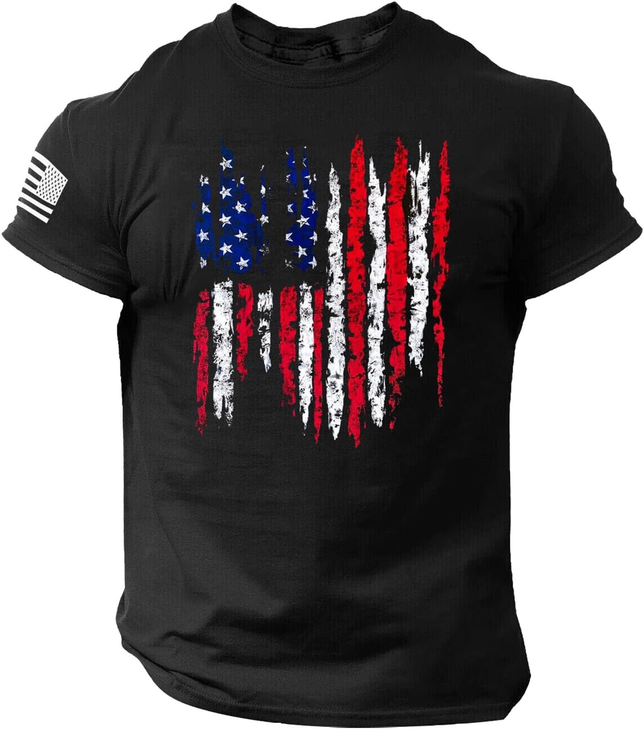 Generic Mens Short Sleeve T Shirts Casual Fashion Crew Neck Independence Day