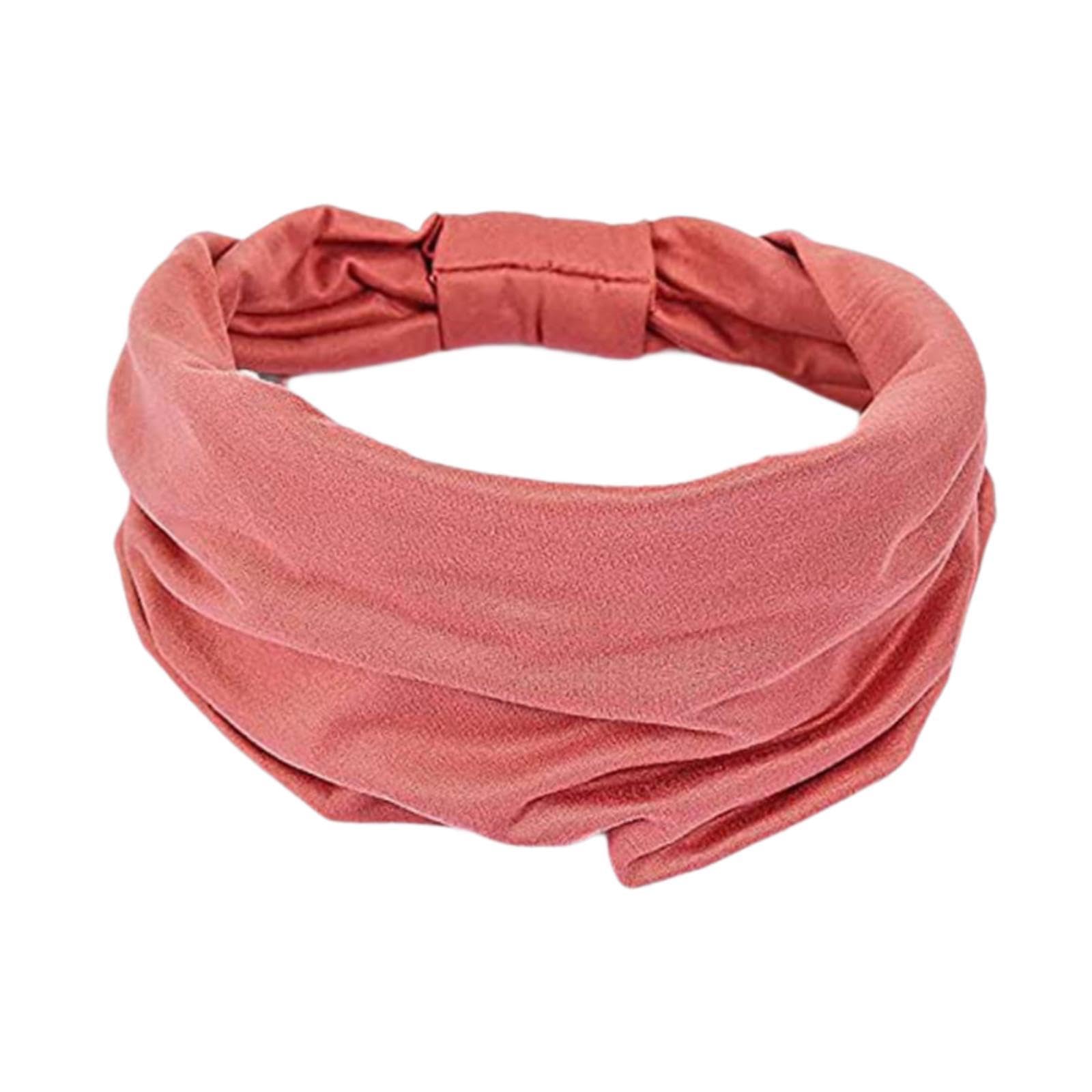 Wide Stretchy Headband Soft Headwear Hair Band for Women Men Running Cycling Pink-image-46