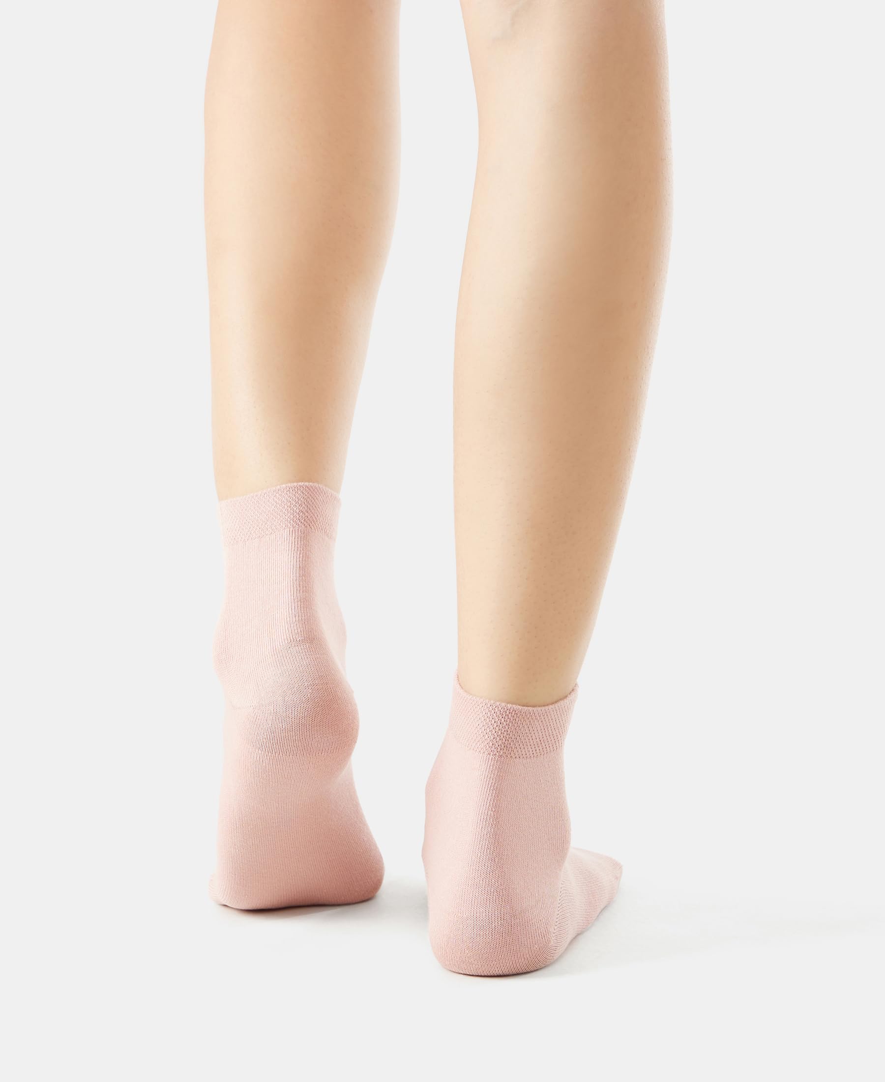Jockey 7487 Women's Compact Cotton Stretch Toe Regular Socks With Stay Fresh Treatment (Pack Of 2)_Pale Mauve_Free Size, Pink - Image 5 thumbnail