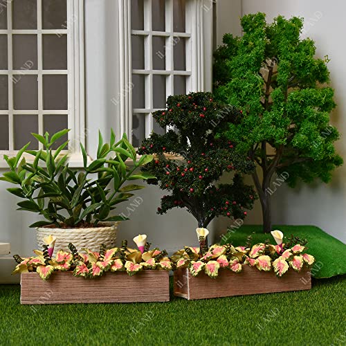 Iland Dollhouse Plants, Dollhouse Accessories On 1/12 Scale Incl Miniature Plants Of 2Pcs Caladium #TOP1