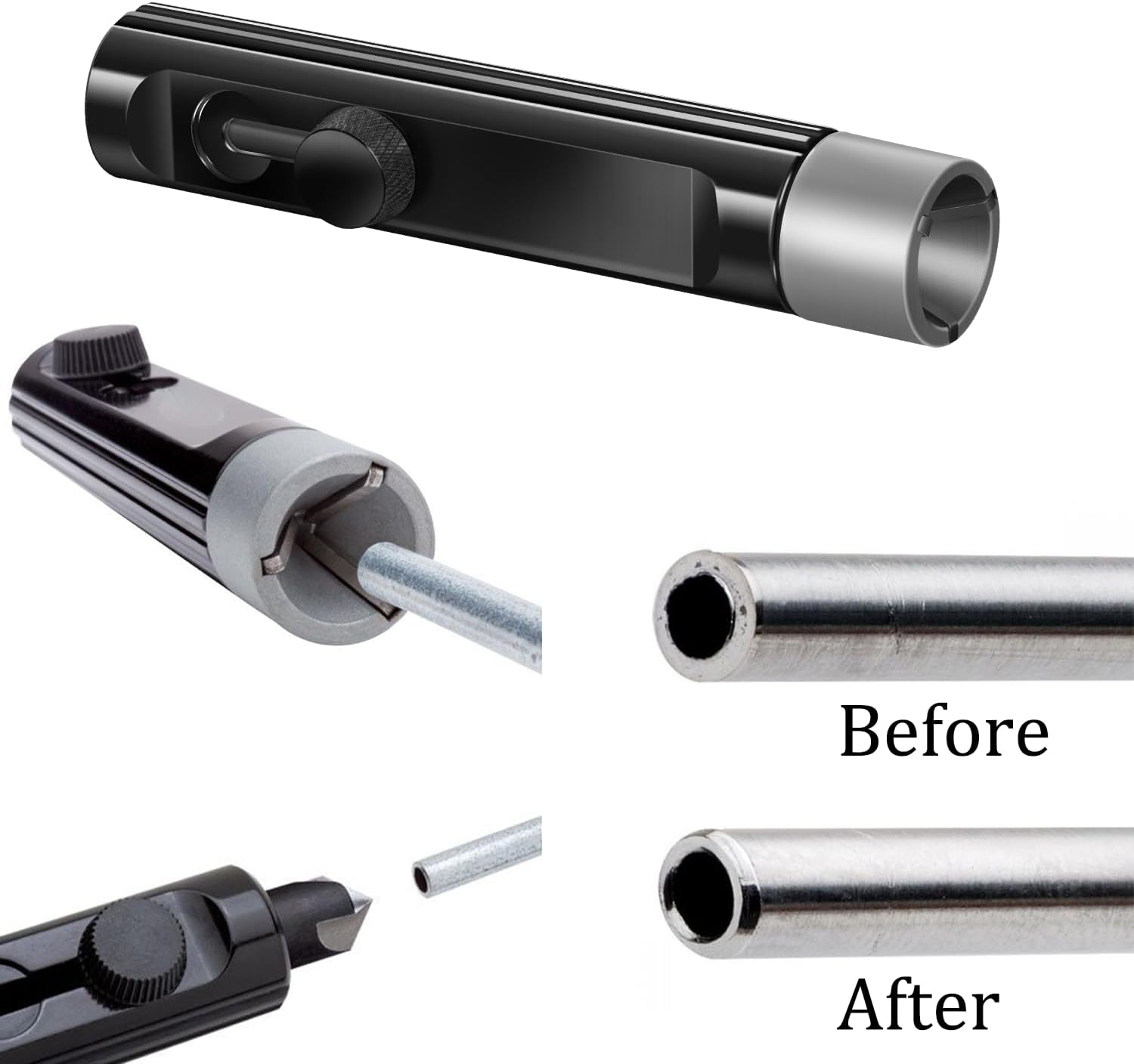 LTTR1 3/16" to 1/2" Tube Flaring and Deburring Tool, Dual Function Flaring Tool and Internal/External Deburring Tool for Brake Lines, Copper, Aluminum, and Steel Tubing