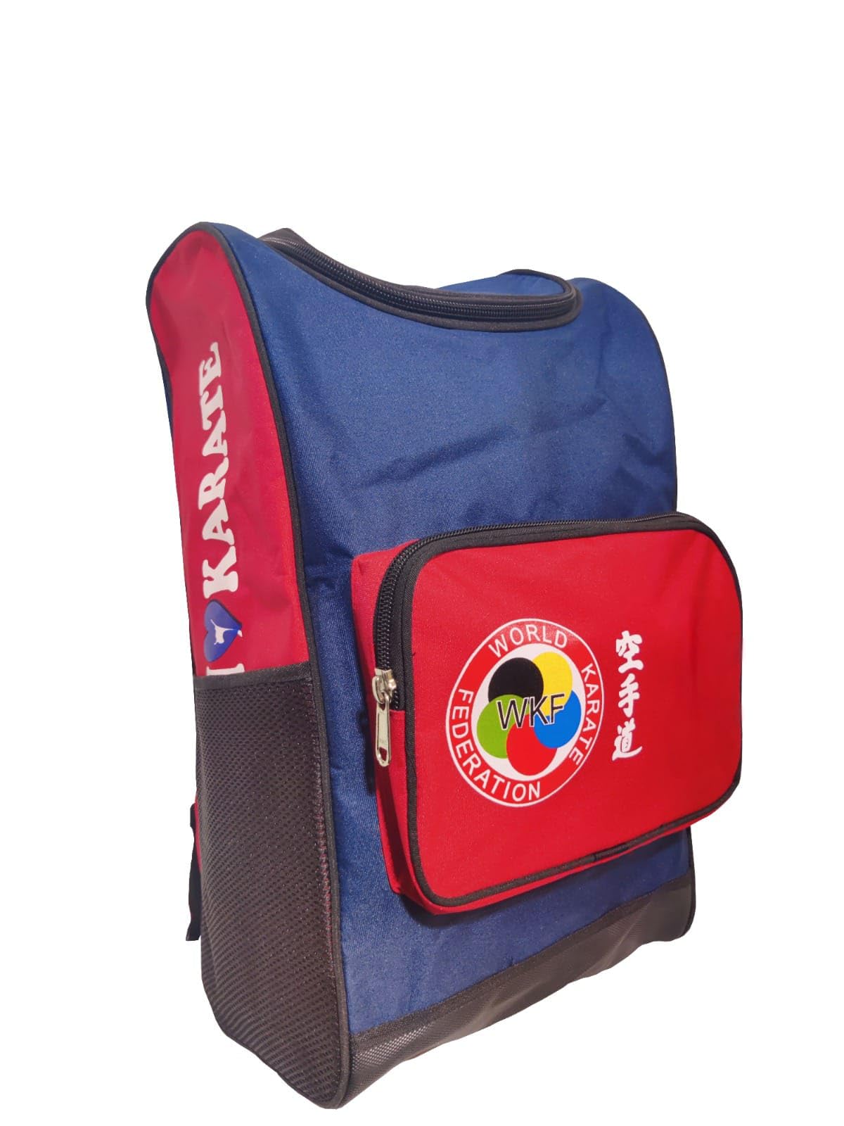 BE TREND WKF and Karate Logo Printed Martial Arts Karate Equipment Bag | Durable Sports Training Bag with Shoulder Strap | Red and Blue